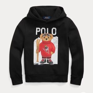 Polo Ralph Lauren Boys Polo Bear Black Fleece Graphic Print Hoodie 3/3T